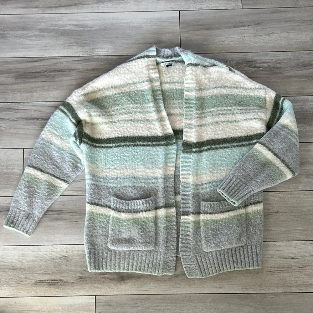 American Eagle striped open front cardigan sweater size small